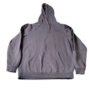 Puma Mens‎ Gray Pullover Hoodie Long Sleeve Logo Activewear Athleisure Size L